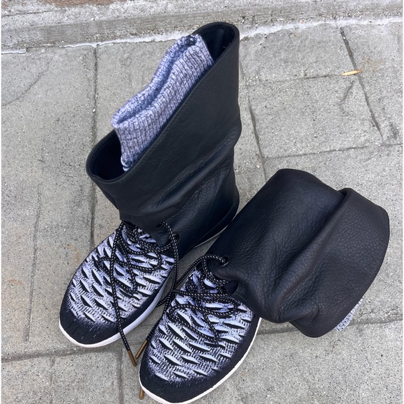 - BN women’s Nike roshe two hi flyknit boots trainers black and white m, s… - Picture 8 of 12